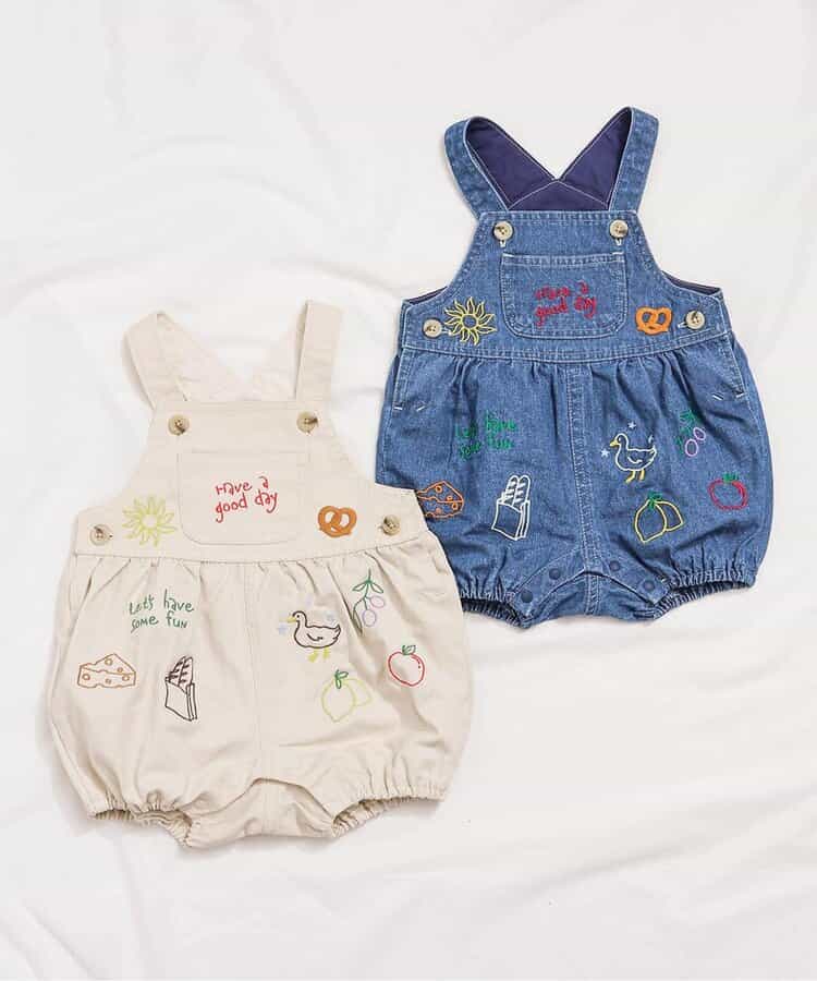 線画刺繍ベビーサロペット_940145