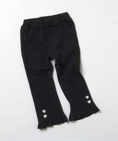 WEB限定 7days Style/ハート刺繍フレアパンツ 10分丈（V420034