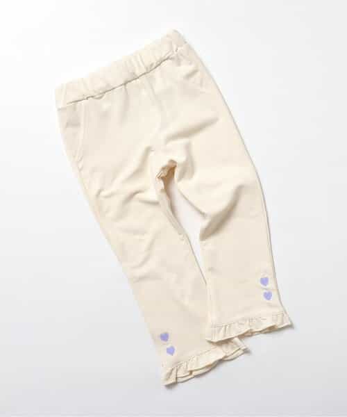 WEB限定 7days Style/ハート刺繍フレアパンツ 10分丈