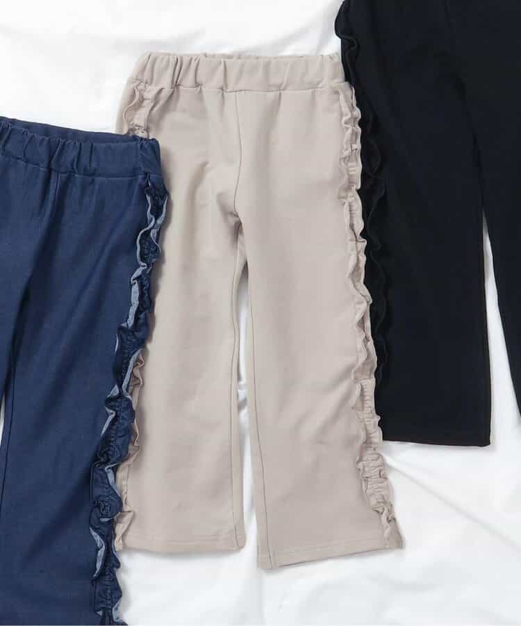 サイドフリルストレート/7days Style pants  10分丈