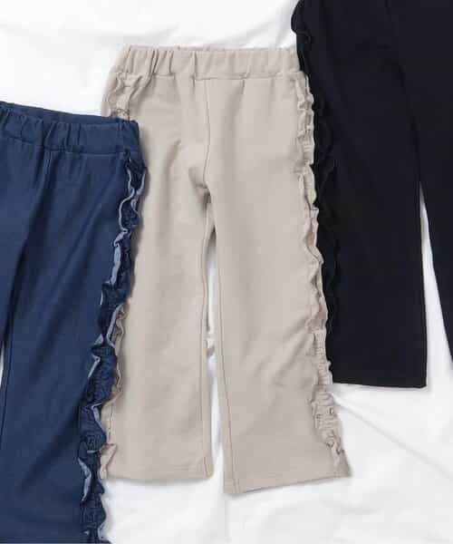 サイドフリルストレート/7days Style pants  10分丈
