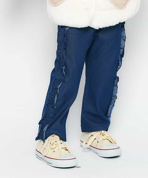 サイドフリルストレート/7days Style pants 10分丈（V420035