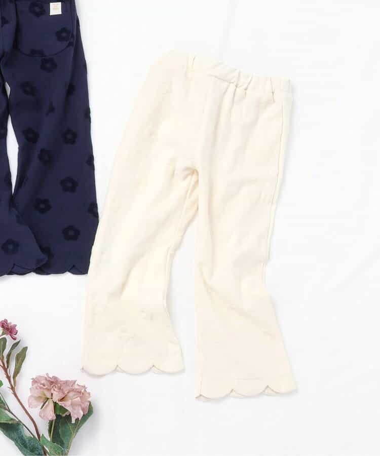 フラワージャガードスカラップパンツ  10分丈