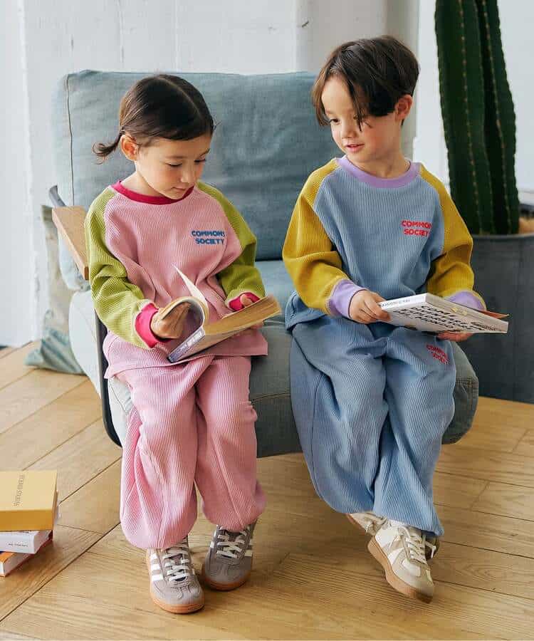 ワッフル配色ステッチ刺繍パンツ_970126
