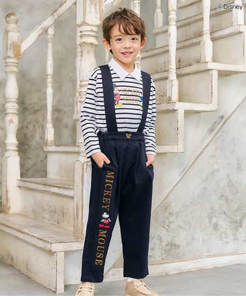 ★SALE★【リンク】ディズニーキャラクターサス付きパンツ  10分丈