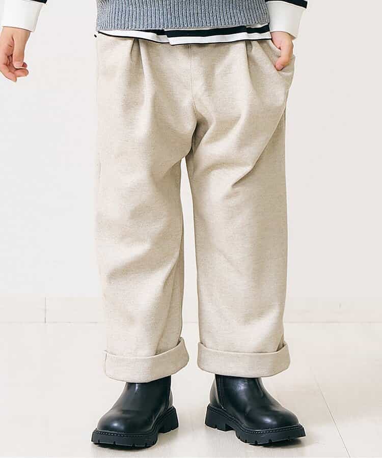 ウールライクワイドタックパンツ  10分丈