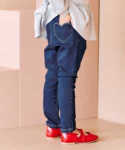 ★SALE★ハート刺繍スリムきゅんパンツ  10分丈