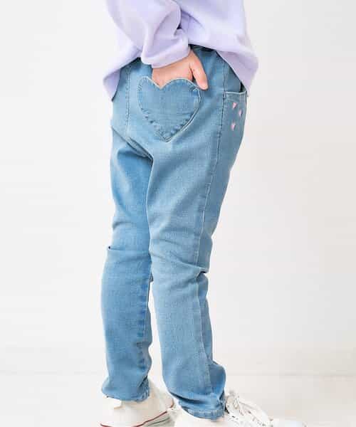 ★SALE★ハート刺繍スリムきゅんパンツ  10分丈