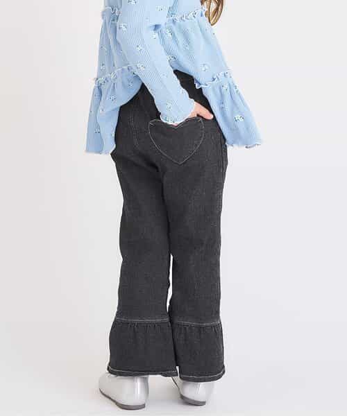 WEB限定 ハートポケット裾フリルパンツ  10分丈