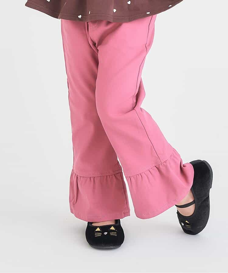 WEB限定 ハートポケット裾フリルパンツ  10分丈