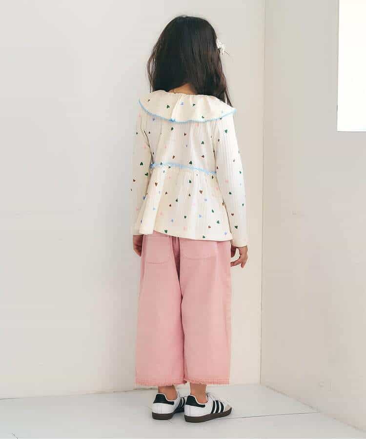 裾フリンジワイドパンツ 9分丈_948509