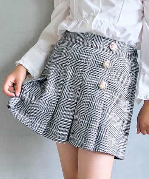 ☆SALE☆【リンク】プリーツスカート風キュロット ショート丈