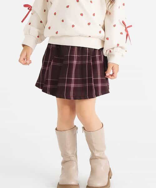 プリーツスカート風キュロット  ショート丈