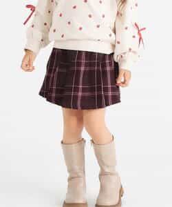 プリーツスカート風キュロット  ショート丈