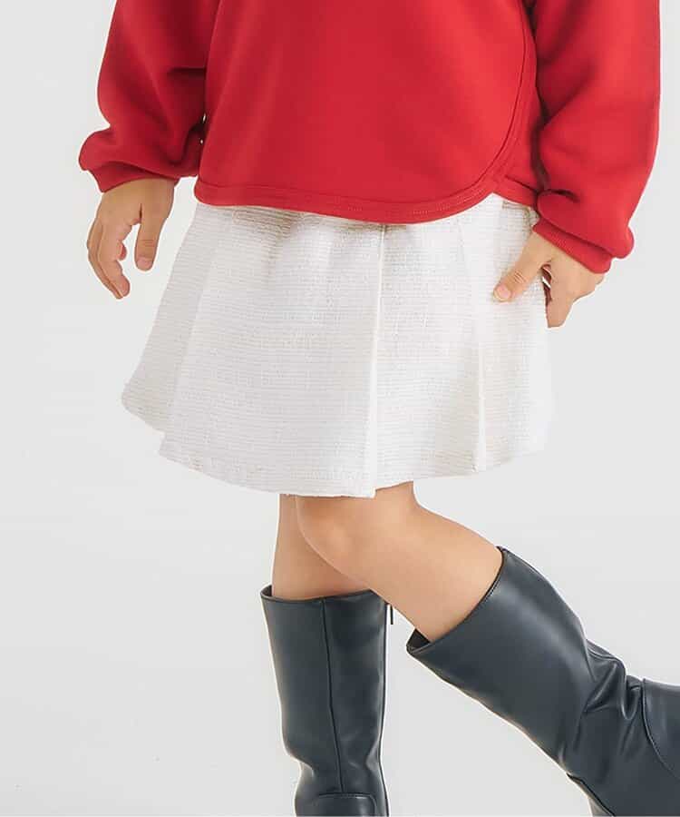 プリーツスカート風キュロット  ショート丈