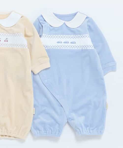 ★SALE★スモッキング刺繍ベロア2WAYオール