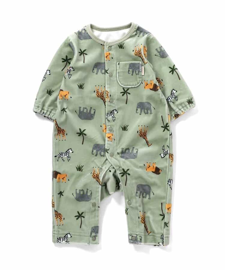 べロア総柄カバーオール