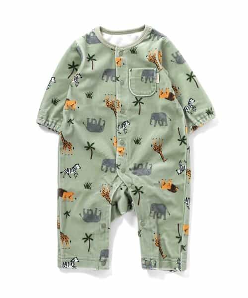 べロア総柄カバーオール