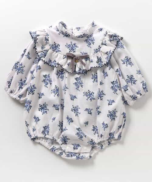 レース付き花柄ボディスーツ B90LL レース付き花柄ボディスーツ B90LL