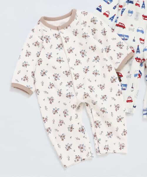 ★SALE★リブ総柄カバーオール