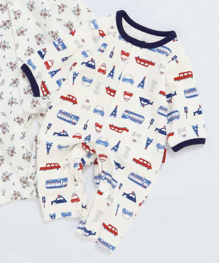 リブ総柄カバーオール