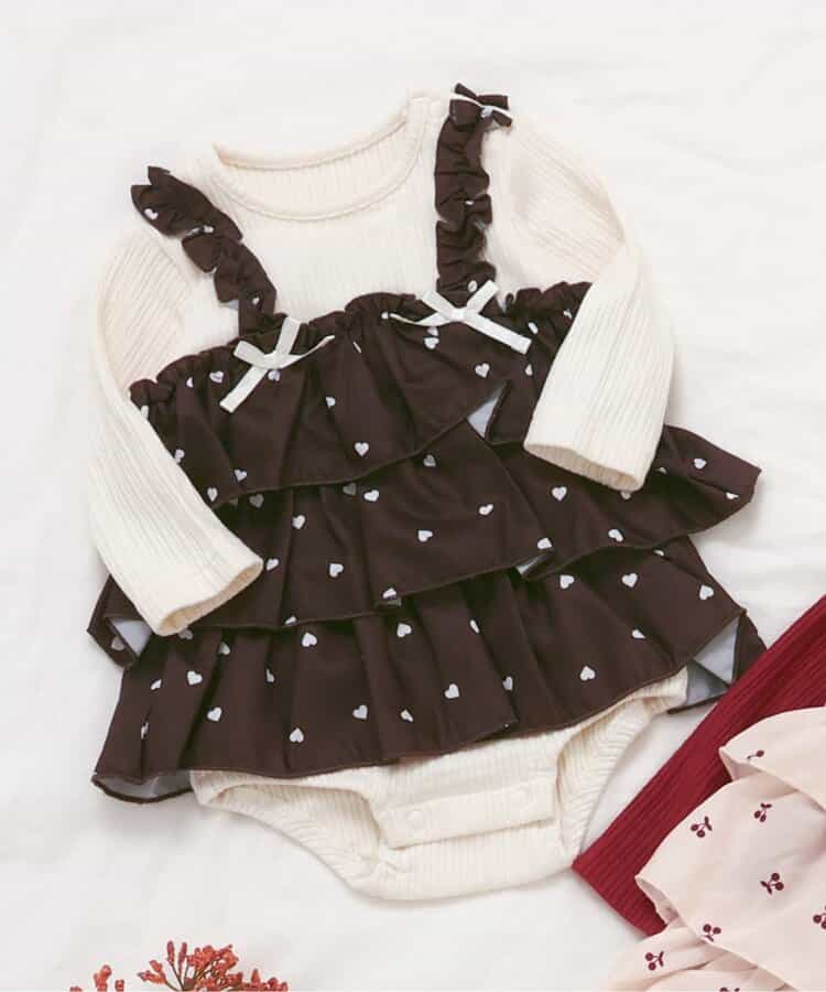 【リンク】さくらんぼ・ハートプリントティアードカバーオール