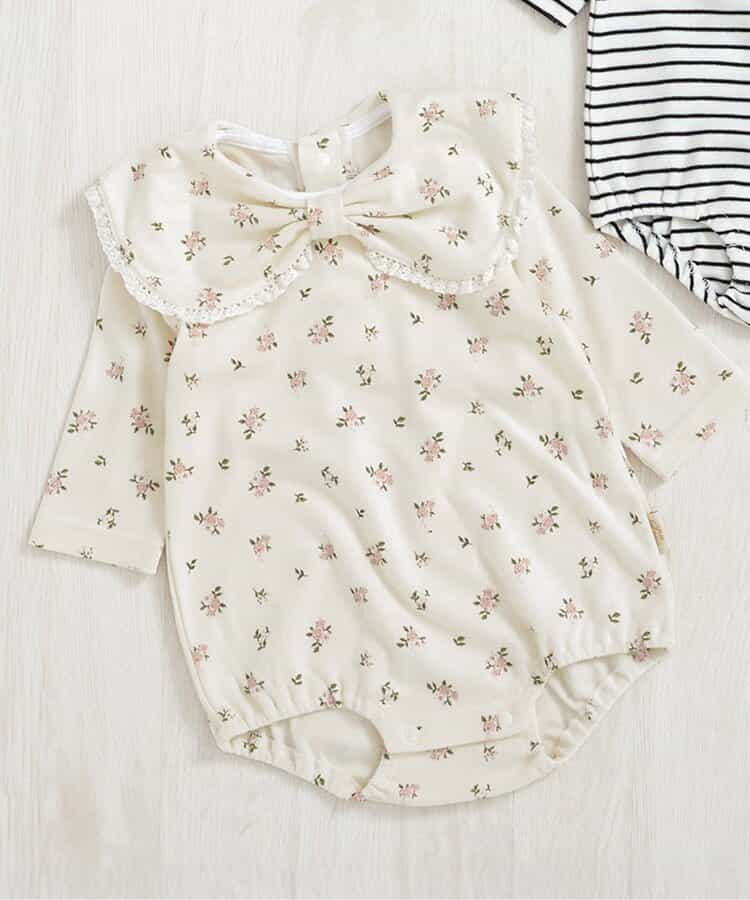 リボン衿ボディースーツ