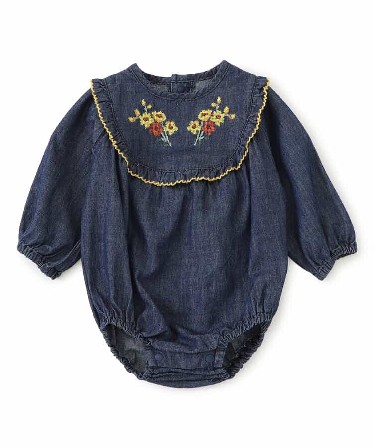 クロスステッチ刺繍ボディースーツ