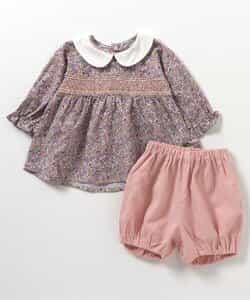 ★SALE★花柄スモッキング刺繍セットアップ