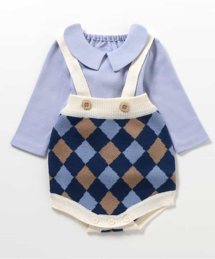 ニットサロペット＆インナーセット_マシンウォッシャブル