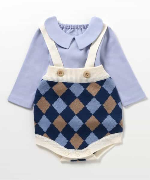 ニットサロペット＆インナーセット_マシンウォッシャブル