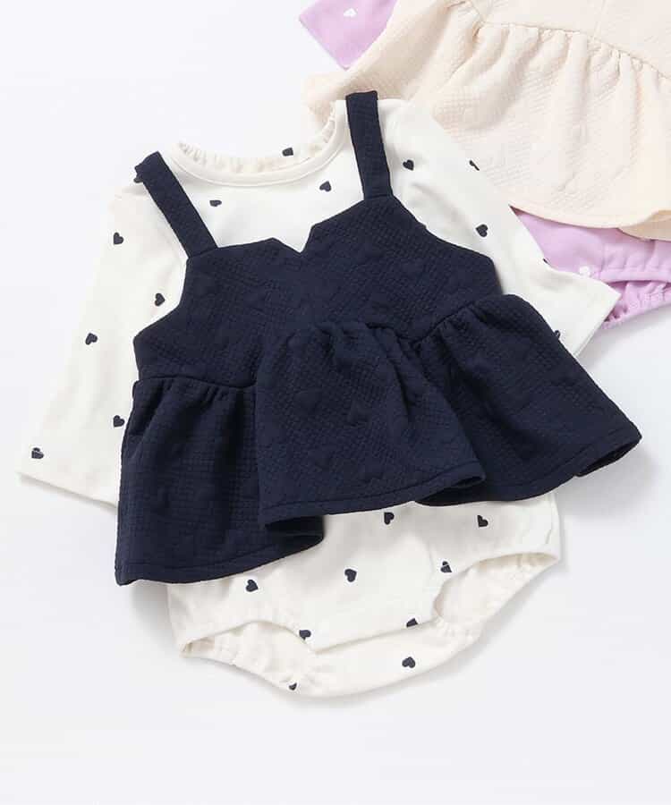 ハートキルトビスチェ＆総柄ボディーオールセット