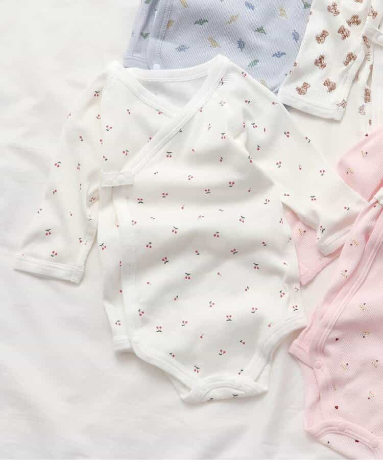 ベビー長袖リブボディ肌着