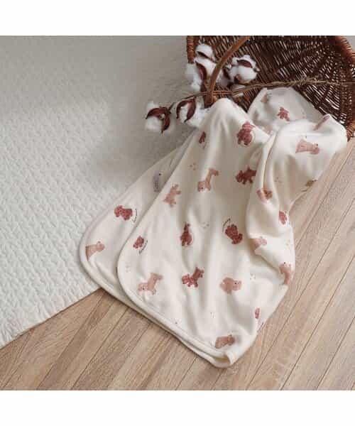 ねこ・トイプードル柄ブランケット