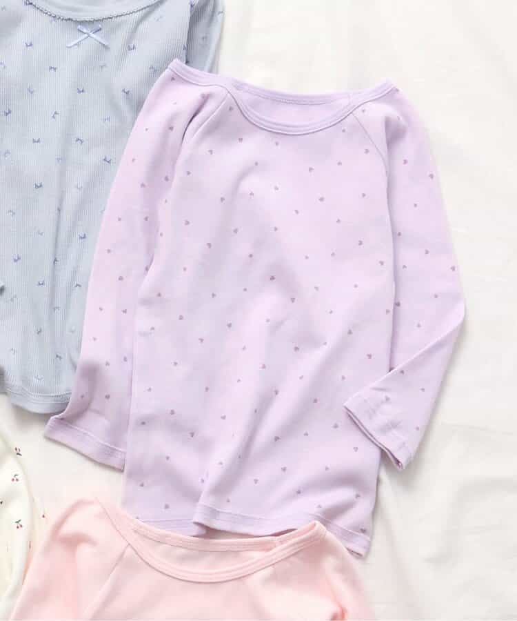 GIRLSスムース深あき長袖肌着