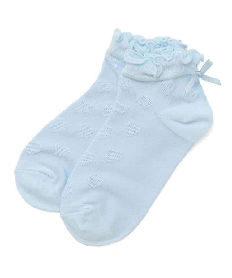 3P対象 ハート透かし柄ショートソックス