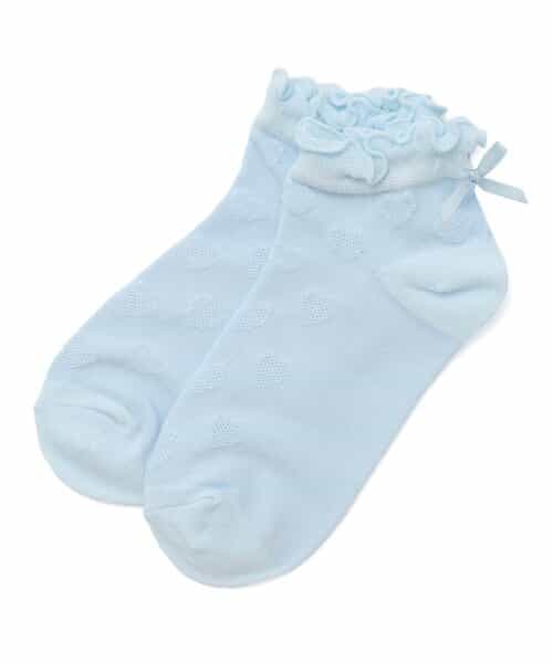 3P対象 ハート透かし柄ショートソックス