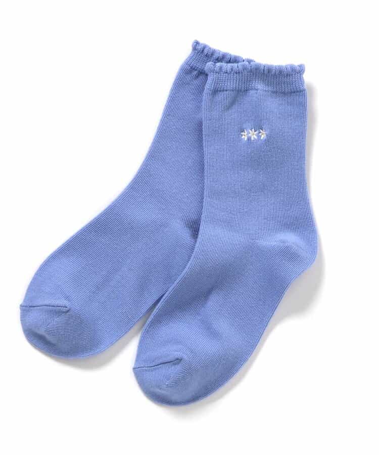 3P対象 ワンポイント刺繍クルーソックス