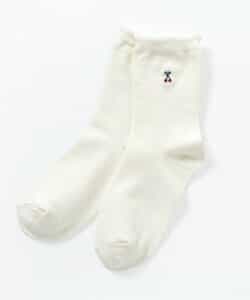 3P対象 ワンポイント刺繍クルーソックス