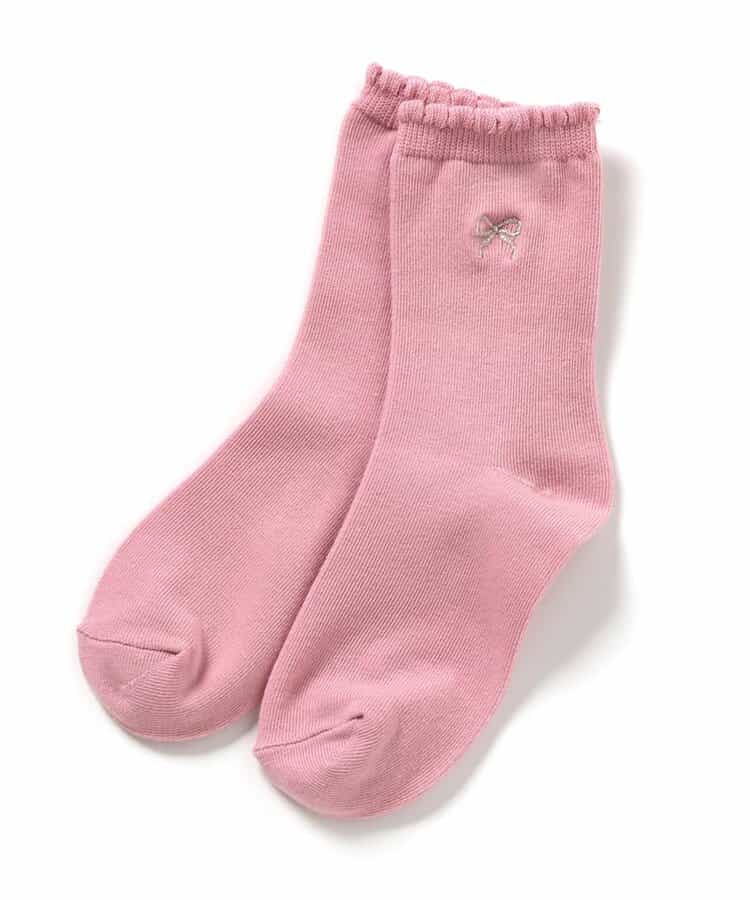 3P対象 ワンポイント刺繍クルーソックス