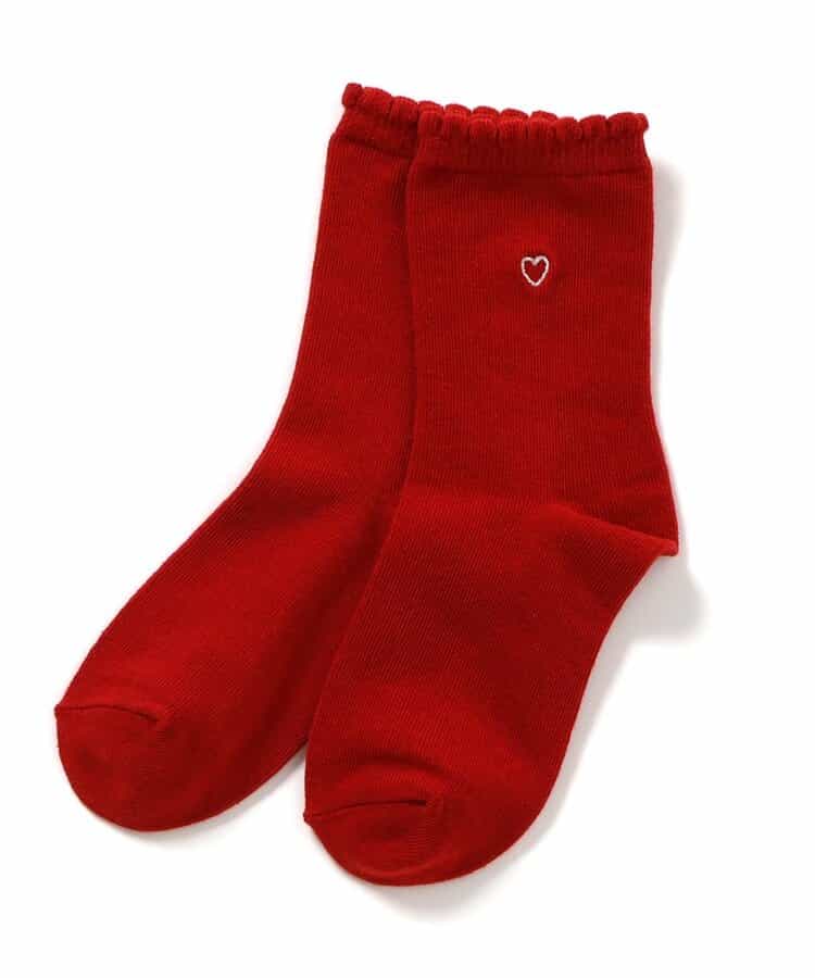 3P対象 ワンポイント刺繍クルーソックス