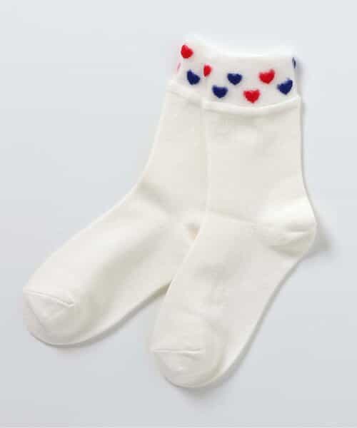 3P対象 お花・ハート折り返しソックス