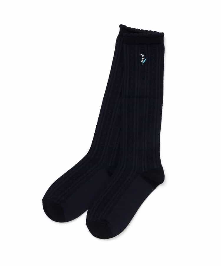 3P対象 お花刺繍ハイソックス