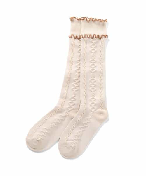 3P対象 メロウケーブルハイソックス