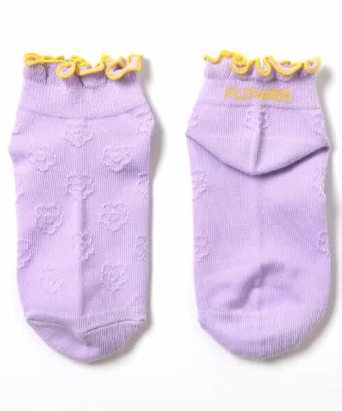 3P対象A ハート・お花透かし柄ショートソックス