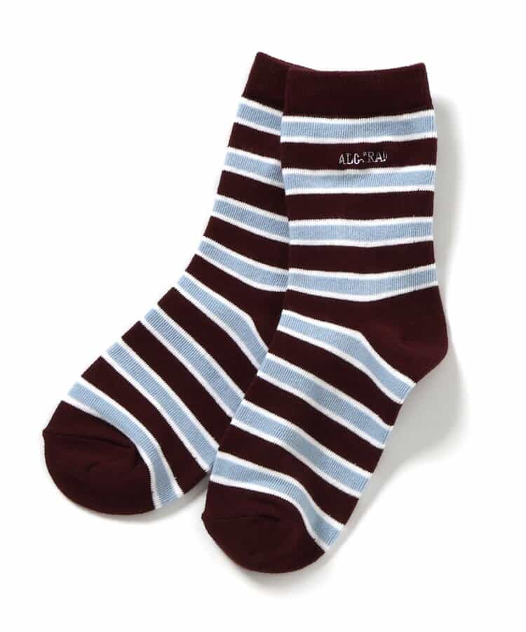 3P対象 フラワー・ボーダーソックス