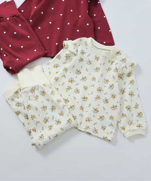 ハート・花柄裏毛パジャマ