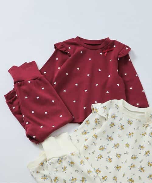 ハート・花柄裏毛パジャマ