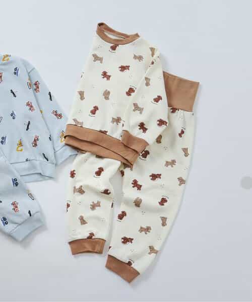 トイプードル・くるま柄裏毛パジャマ