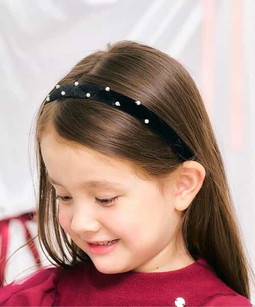 リボン付きベロアカチューシャ